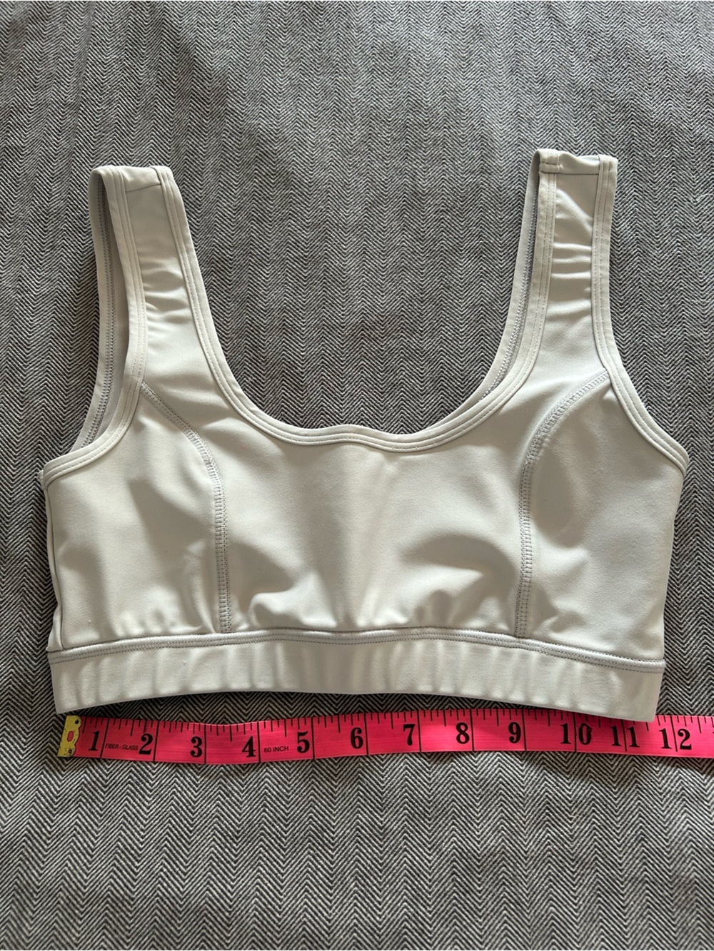 š„4 for $25 Sports Bra Everyday Scoop Neck Stretch Bralette - Cream Sports Bra - Picture 3 of 5